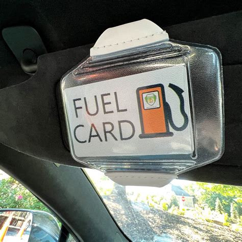 fuel card holder for visor.